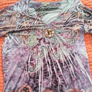 Multi-colored Top with Beads